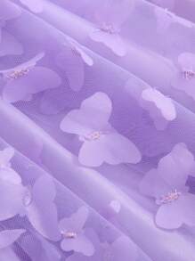 1 chiếc đầm công chúa dễ thương, thanh lịch, ngọt ngào cho bé gái, thêu hình bướm 3D, dây mảnh, chất liệu voan, thích hợp cho tiệc tùng, lễ hội, sinh nhật, biểu diễn, mọi mùa. - Màu tím - Xem 9
