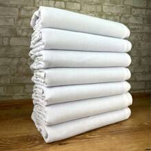 Panos de Prato Liso Branco com Bainha 100% Algodão Alta Absorção