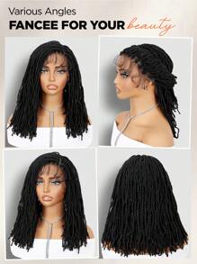 Full Lace Dreadlock Wig With Baby Hair Straight Faux Locs Wig For Women And Men Lightweight Pre-Plucked Micro Locs Wig African American Synthetic Twist Braid Wigs