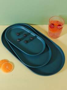 Bandeja ovalada de plástico para tazas de té, aperitivos, uso doméstico