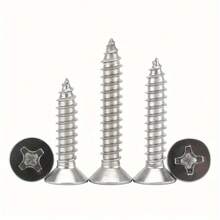 Tornillos autorroscantes de cabeza plana de acero inoxidable A2 M4 (4 mm), con cabezal Torx, para bisagras de gabinete, clavos, de alta resistencia y reforzados, adecuados para el hogar, trabajo en madera y proyectos de bricolaje
