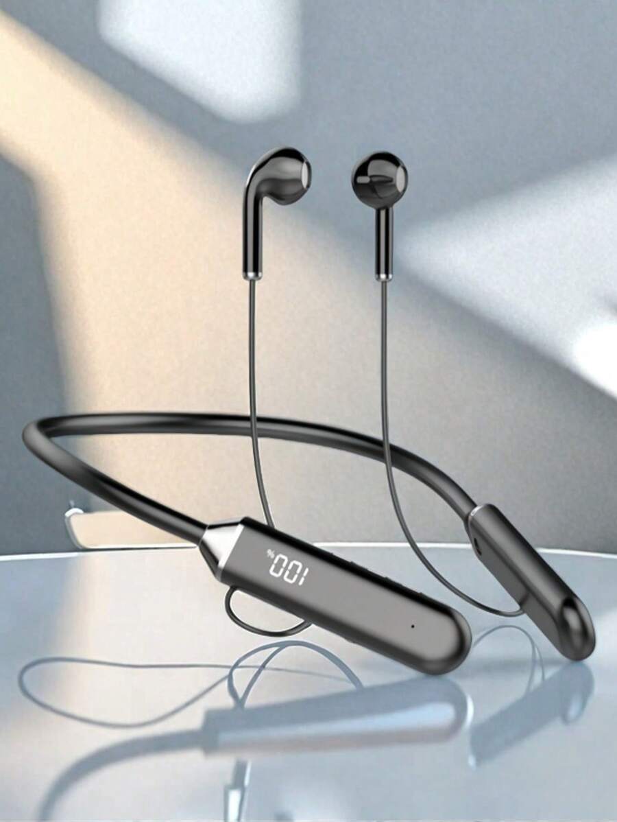 Bluetooth Neckband Earphones, Super Long Standby, Stereo Noise Cancelling, In-Ear Sports Headphones With Digital Display - Multicolor - View 1