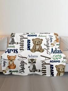 1 st. Gepersonaliseerde naamdeken, gepersonaliseerde naamdeken voor kerstcadeaus, gepersonaliseerde kerstbeddengoeddeken, schattige dierenachtergronddeken, deken te gebruiken voor beddengoed/bank/binnen/buiten, cadeau voor vriend, familie cadeau, verjaardagscadeaus, cadeau voor vriend, cadeau voor haar, cadeau voor vriendin, cadeau voor jongen, cadeau voor meisje, voor kantoor