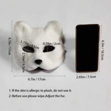 Fox Mask, Creative Animal Half-Face Fox Mask For Makeup Party, Valentine's Day, Simulating Cat Hair Mask, Makeup Party, Valentine's Day