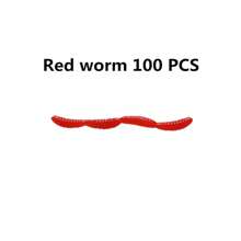 100pcs Soft Fishing Lures, Artificial Worms & Red Worms Fishing Baits, Outdoor Seaside Fishing Baits, Fishing Accessories