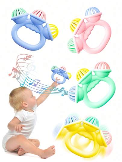 1 Stück süßes Baby Handkurbel Glockenspielzeug, Makaron Farben, fördert Farb- und Klangwahrnehmung von Kindern, kreatives Baby beruhigendes Handkurbel Glöckchen, Kinder Puzzle Spielzeug, Eltern-Kind Interaktion, frühe Förderung, Geschenke zu Feiertagen und Geburtstagen