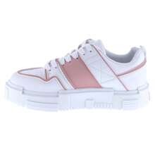 BELOVELY 女士舒适休闲厚底时尚运动鞋圆头厚底系带漆皮运动运动鞋 [SNEAKY-02] - 粉色 - 查看 3