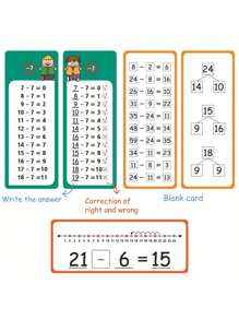 Children's Math Game Cards, Math Addition Subtraction Multiplication Division Flash Cards, Multiplication And Division Learning Toys, Suitable For Kids (Random Styles) (Pen And Ring Colors Random), Educational Math Writing Toys For Children