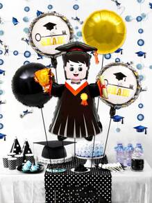 Set de 5 globos con tema de graduación, globos de aluminio con forma de libro y oso de peluche para graduados hombres y mujeres de 18 pulgadas, aptos para decoraciones de fiesta de graduación