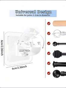 18PCS Curtain Rod Brackets No Drilling, Self Adhesive Curtain Rod Holders Nail Free Adjustable Curtain Rod Hooks Curtain Hangers For Bathroom Kitchen Bathroom Hotel,Curtain Rod Brackets No Drilling, Self Adhesive Curtain Rod Holders Nail Free Adjustable Curtain Rod Hooks Curtain Hangers For Bathroom Kitchen Bathroom Hotel