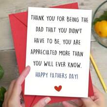 1pc Humorous Stepdad Father'S Day & Birthday Greeting Card, "Thank You For Being The Dad You Didn't Have To Be" - Appreciation Gift With Envelope, Mixed Color Paper, Stepdaughter Stepson Gift|Playful Message|Paper Envelope, Stepdad Gifts - Multicolor - View 5
