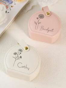 Personalized Name Jewelry Box For Bridesmaids,Birth Month Flower Leather Travel Jewelry Case, Bridal Party Proposal Gift, Bridesmaids Gift - Multicolor - View 5