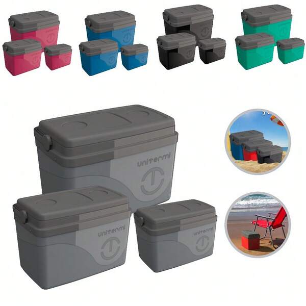 Kit Caixa Termica Coller 7,5L 15L e 30L Praia Camping Pesca Unitermi