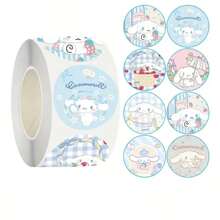 Sanrio (Autorizado) 500 Adesivos/1 Rolo Adesivos da Hello Kitty Beleza Negra Cinnamoroll 500 Rolos - Perfeito para Celulares, Copos e Embalagens de Presentes, Presentes Fofos
