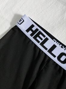 4pcs Men's Basic Letter Logo Elastic Waistband Comfortable Boxer Brief Underwear - Multicolor - View 4