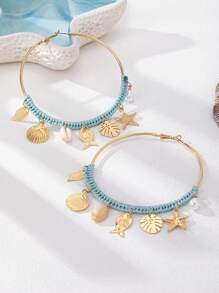 Bohemian Vacation Style Exaggerated Large Earrings - Marine Life Pendant Decoration - Women's Earrings