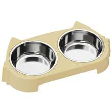 猫咪爱好者与猫妈爱食碗塑料不锈钢喂食盆猫咪爱好者与猫妈爱食狗爱好者与狗妈爱食猫/狗爱好者礼物与狗/猫妈爱食宠物双碗猫/狗爱好者礼物与狗/猫妈爱食宠物用品 - 彩色 - 查看 3