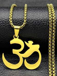 2025 莲花玛拉瑜伽脉轮不锈钢链条项链女款金色佛像项链