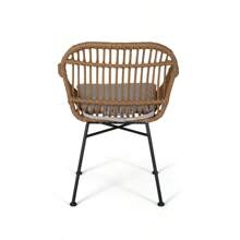 Rodney Woven Faux Rattan Chairs With Cushions Set Of 2