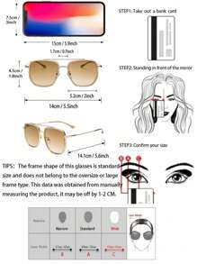 1pc Copper Advanced Sense Unique Double Beam Design Geometric UV Protection Women Sunglasses For Street-Photography Street-Photography Fashionable Shade Elegant Outfit Family Outings Travel Vacation Holiday For Summer Beach Vacation,Outdoor,Travel