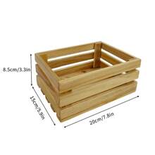 1pc 20*15*8.5cm Bamboo Home Storage Box, Can Be Used As Makeup Organizer, Bathroom Storage Box, Multi-Scene - Beige - View 2