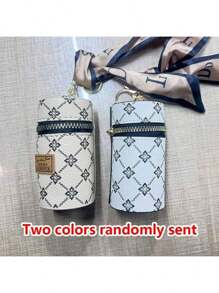 Car Key Bag Uniform Car Key Storage Bag Creative Keychain Blingbling Car Key Protector Secure Zipper Closure Protector Stylish Waist Pocket Car Key Protector Unisex For Women Mini Wallet,1pc Black & Gold PU Leather Car Key Case - Multicolor - View 67