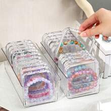 1/10pcs Acrylic Jewelry Storage Box, Anti-Oxidation Transparent Bracelet Chain Holder Box, Cosmetic Sponge Organizer Box, Household Desktop Storage