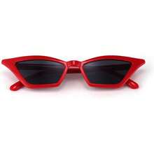 Gafas De Sol De Ojo De Gato Cateye Pequeño Cuadrado Sombra Mujeres Moda Vintage Gafas - Rojo/Humo - Ver 7