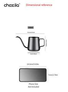 choxila 1件不锈钢咖啡壶 250ml/350ml/600ml咖啡壶 家用黑色细口壶 挂耳咖啡手冲壶 返校