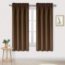 DWCN 2pcs Blackout Curtains Room Darkening Thermal Insulated Bedroom Curtains Window Curtain Panels - màu nâu - Xem 1