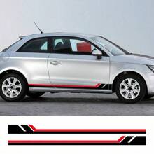 2PCS Car Creative Sticker Side Door Racing Stripes Graphics Auto Decoration Accessories For Audi A1 8X GB GBA Sportback Quattro Ego Plus TFSI E-Tron Urba