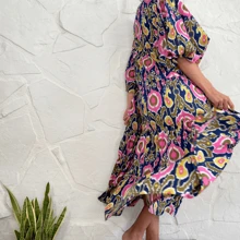 Chic Bohemian Dress - Unleash Your Inner Goddess With Stunning Patterns, Comfort Fit, And Endless Styling Options For Any Event - 粉色 - 查看 6