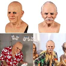 Realistic Bald Old Man Mask Breaking Bad Walter White Mask Heisenberg Latex Mask Adult Cosplay Party Masquerade Props - Apricot - View 4