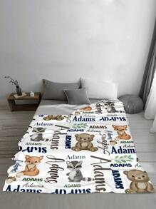 1 st. Gepersonaliseerde naamdeken, gepersonaliseerde naamdeken voor kerstcadeaus, gepersonaliseerde kerstbeddengoeddeken, schattige dierenachtergronddeken, deken te gebruiken voor beddengoed/bank/binnen/buiten, cadeau voor vriend, familie cadeau, verjaardagscadeaus, cadeau voor vriend, cadeau voor haar, cadeau voor vriendin, cadeau voor jongen, cadeau voor meisje, voor kantoor