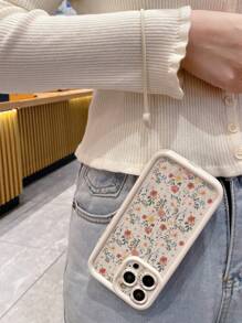 1 pieza Funda de teléfono con protección de cámara y patrón floral ditsy, compatible con Apple 11 Pro Max/12 Pro Max/13 Pro Max/14 Pro Max/15 Pro Max/16 Plus/16 Pro Max, compatible con Redmi, compatible con OPPO/compatible con Realme, compatible con VIVO, compatible con Infinix, compatible con Honor, compatible con MOTO, compatible con , resistente al agua, a los golpes, a las caídas y a los arañazos, versión internacional, no la versión nacional - Blanco - Ver 2
