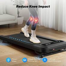 MERACH Walking Pad Treadmill With 9% Auto Incline, 2.5HP Quiet Brushless Under Desk Treadmills For Home & Office, Portable Small Treadmill With Magnetic Remote Control, APP, 3 Preset Programs - UK Plug(220-240V) - View 3
