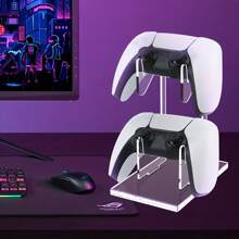1 pieza Soporte universal de dos capas y tres capas para controlador y auriculares, accesorio de almacenamiento para juegos, soporte para controlador y soporte para auriculares, accesorios de juego