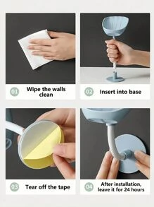 1Pc Shell Shaped Soap Dish, Wall-Mounted Drainage Soap Holder Shelf, Creative Soap Box, Keeps Soap Bar Dry And Clean, Easy To Clean, Bathroom Wall Mount Soap Rack, Extends Soap Lifespan Home Bathroom Decor Fall Decor Back To School