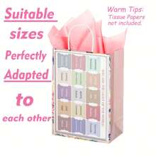 带手柄的圣经标签和圣经经文花卉礼品袋套装，莫兰迪层压圣经标签和基督教礼品袋圣经经文礼品包装袋，适合圣经学习和洗礼派对的圣诞礼物