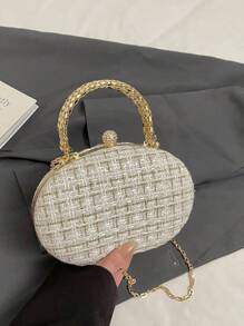 Mini modieuze minimalistische clutch tas, schoudertas, kleine geruite portemonnee voor feest en banket