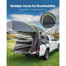 Pickup Truck/SUV Tent, Fits 5.0-10 Ft Truck Tents For Camping, Waterproof PU2000 2-8 Person Sleeping Truck Bed Tent, Sturdy Truck Bed Camper Shell With Expandable Awning, Rainfly, Storage Bag - Truck 5.0-5.2 ft 2-3 Person - 查看 7