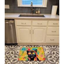 Scottish Terrier Hippie Dawg Memory Foam Kitchen Mat Machine Wable Anti-Fatigue Mat Cushion Comfort Bath Mat Or Kitchen Rug Default