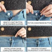 6/12pcs Universal Waist Belt Extender, Seamless Detachable Jeans Button Extender, Adjustable Elastic Waist Belt Buckle, Casual Streetwear Style, Plastic Material, Suitable For Commuting, College Life, Outdoor Activities
