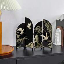 Chinese Style Desktop Partition Screen, Chinese Classical Lacquerware Art Crafts, Decorative Double-Sided Tabletop Screen For Study Room, Birthday Gift