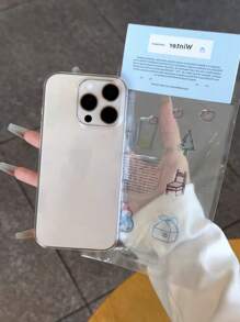 Funda de teléfono transparente compatible con iPhone 16 ProMax 15 14 13 12 11 Pro Max con ilustración de muñeco de nieve lindo y divertido para hacer manualidades, funda protectora a prueba de golpes