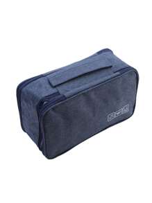 Travel Portable Storage Organizer Bag, Lightweight Oxford Fabric, Multifunctional Compact Packing Solution With Zipper Pouches For Underwear And Accessories, Hand Washable, With Black, Blue, Grey, Purple(Zipper Lining Color Random)