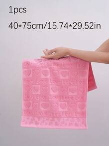 QIBHI 1/2/3/9条装提花心形图案浴巾/面巾，毛圈布材质，舒适贴身，适合情侣、派对、情人节礼物等场合，多种尺寸可选，吸水性强，柔软舒适，可用于家居装饰、美容院、家庭浴室、酒店、运动场所等，是居家必备的毛巾、护肤浴巾。 - 粉色 - 查看 9