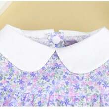 1 Piece Summer Lightweight Comfortable Cute Casual Pet Dog/Cat Ditsy Floral Collared Dress, Suitable For Vacation, Dates, Toy Poodle, Bichon Frise, Small-Medium Breeds