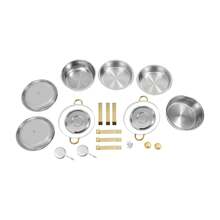 4.5L 2pcs Food Warmer Food Warming Container Silver/Golden Soup Warmer Chafing Dish Set Buffet Chafer For Wedding Party Banquet - Gold - View 2