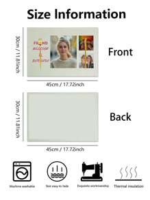 1pc Customized Photo Placemats, Personalized Name Printed Heat Resistant Kitchen Mats For Dining Table, Home Party Decoration